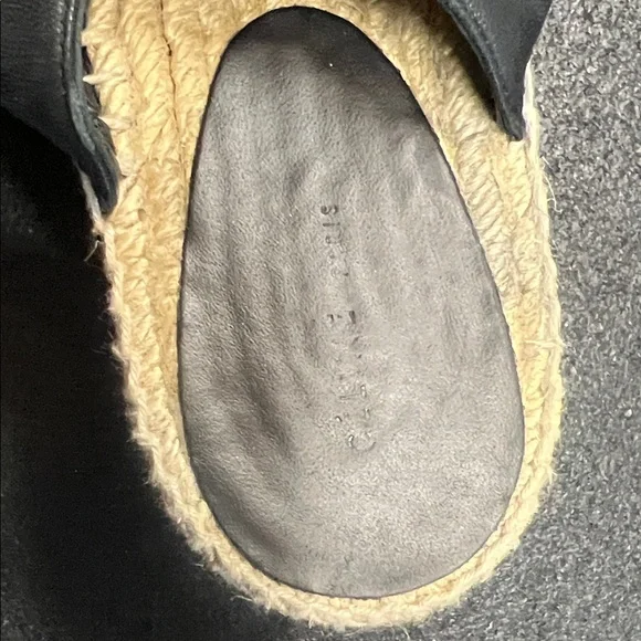 Celine Black Leather Espadrille Wedge Slingbacks - Picture 4 of 7